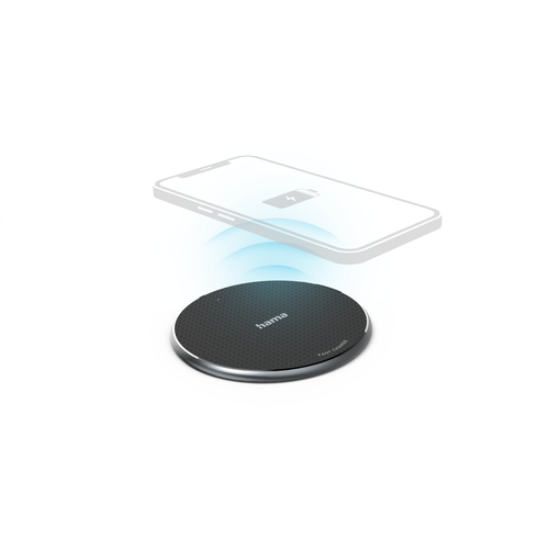 Hama Wireless Charger "QI-FC10", 10 W, draadloze smartphone-oplaadpad, zwart