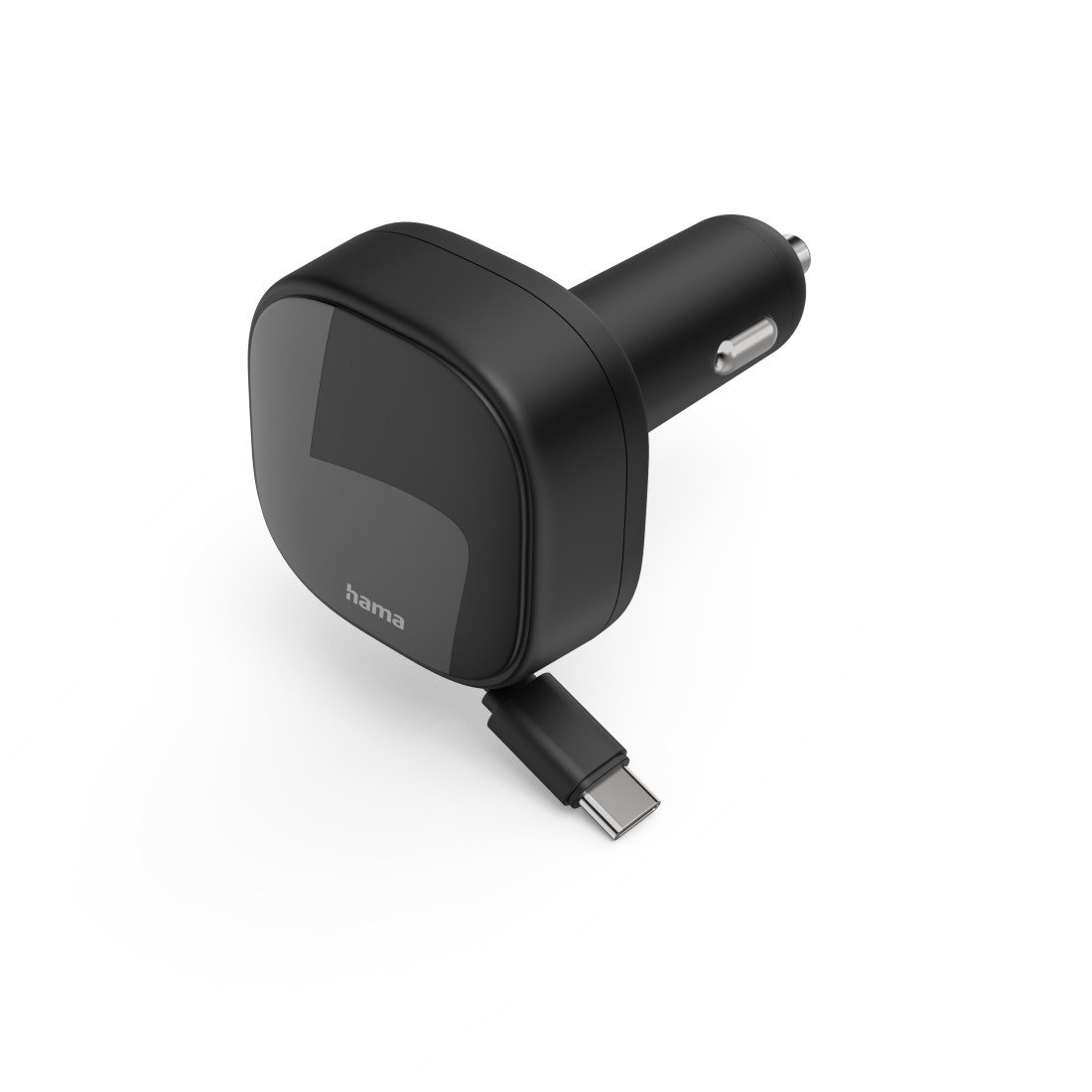 Hama Auto-snellader, 2x USB-C, uittrekbare oplaadkabel, PD, 30 W, zwart