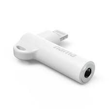 Hama Aux-adapter Lightning – 3,5-mm-jack-aansluiting, 90° hoekstekker, wit