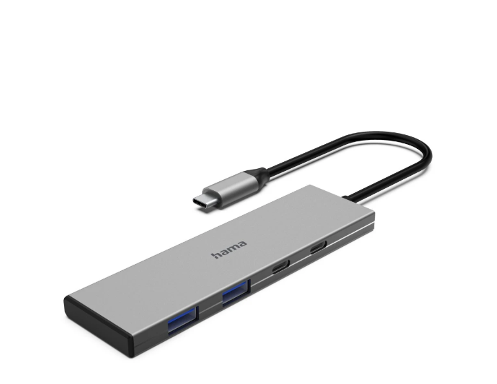 USB-C-hub, 4 Ports, 2x USB-A, 2x USB-C, USB 3.2 Gen2, 10 Gbit/s, PD, alu