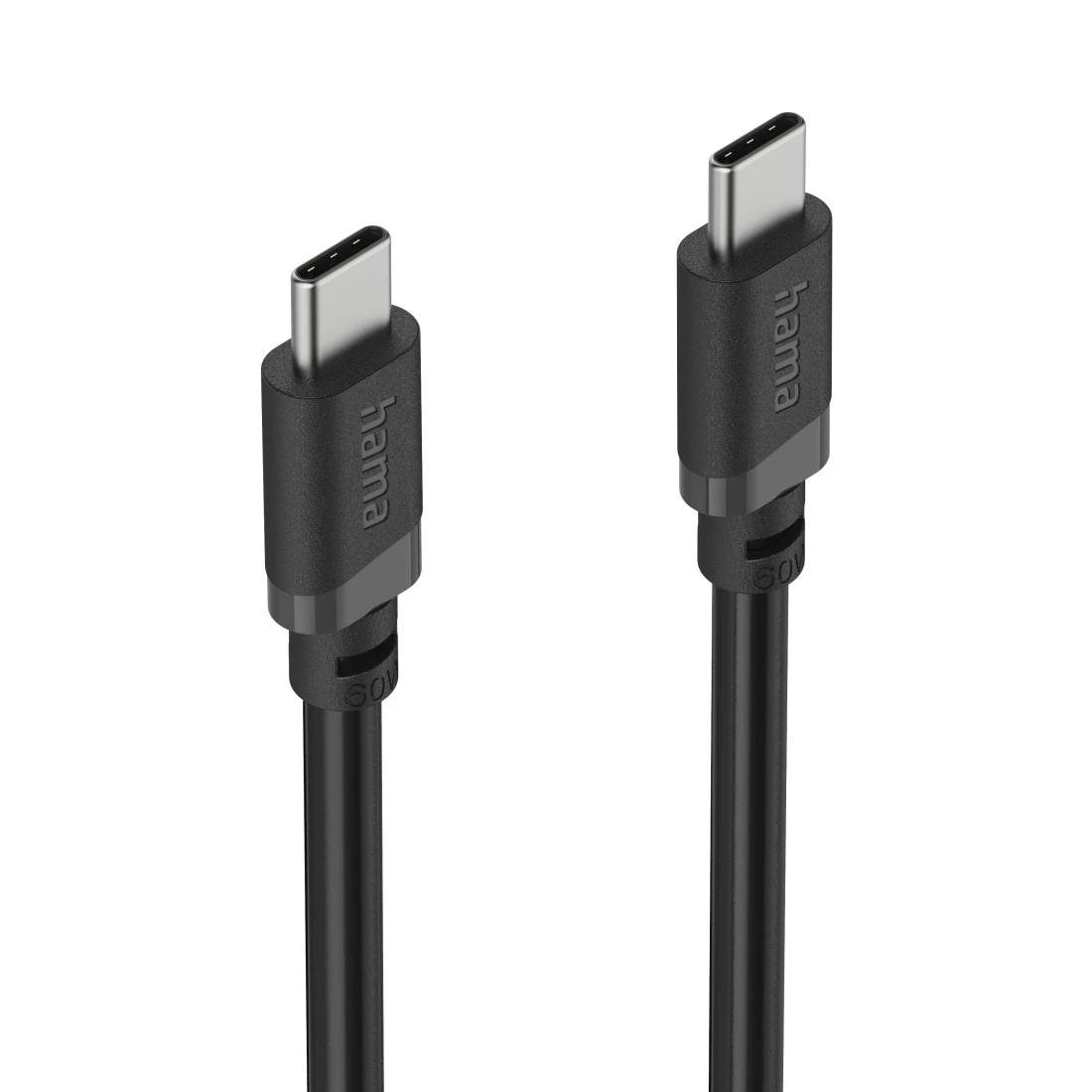 Hama USB-C naar USB-C kabel 3 m – 60 W – zwart